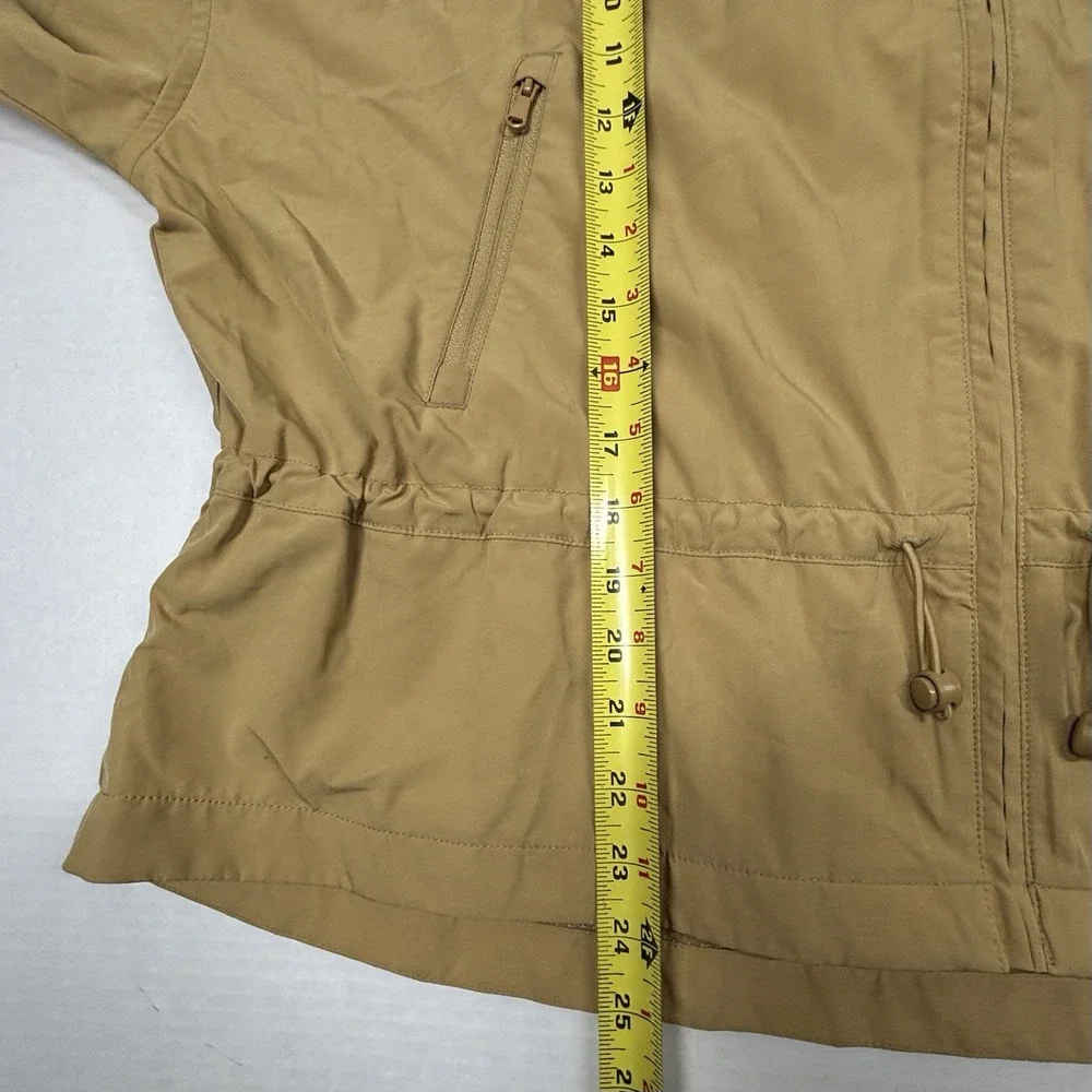 OLD NAVY Loose Stretch Tech Cinched Waist Crop Jacket XL ZipUp Mustard Vent EUC - Picture 7 of 12